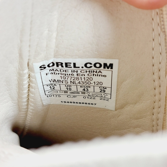 NEW Sorel Brex Cream Beige Leather Pull On Block Heel Chelsea Boots V203 - Picture 9 of 10